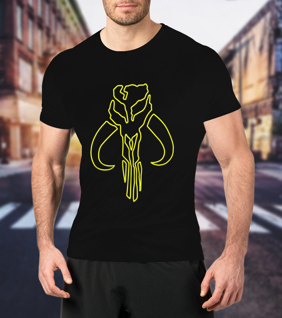 Mandalorian Mythosaur Neon Outline T-Shirt