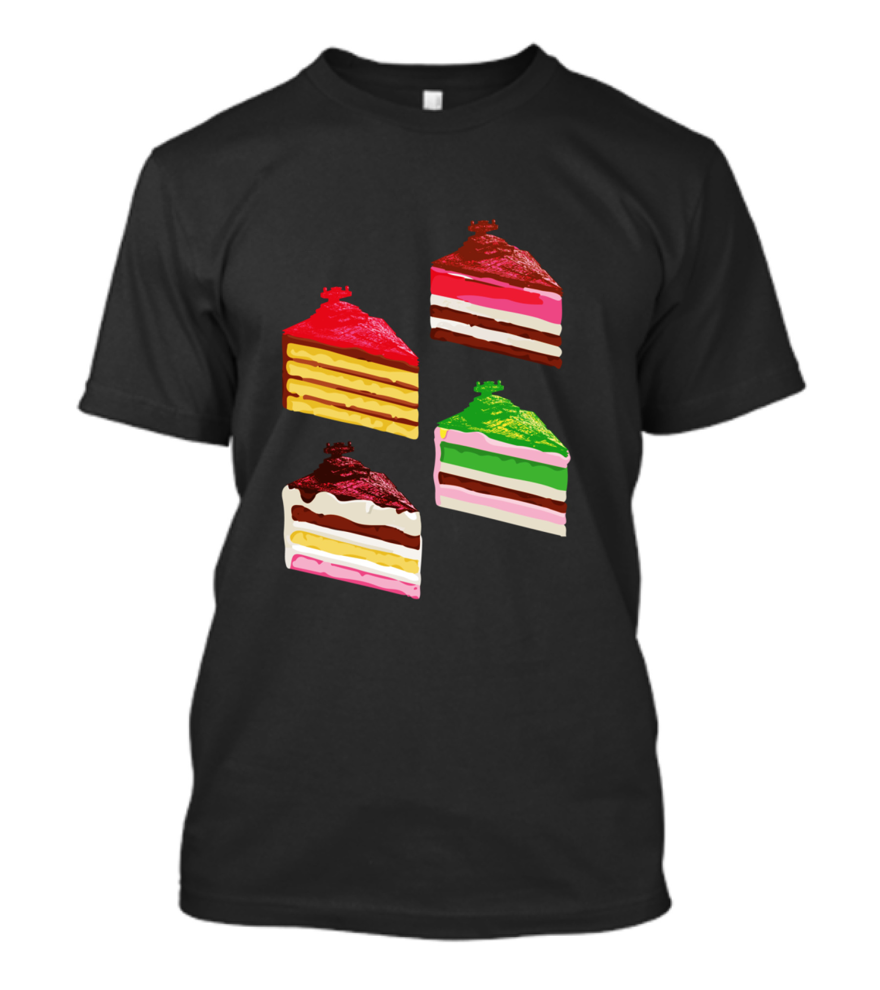 Imperial Star Destroyer Cake Slices Colorful Dessert Quartet T-Shirt