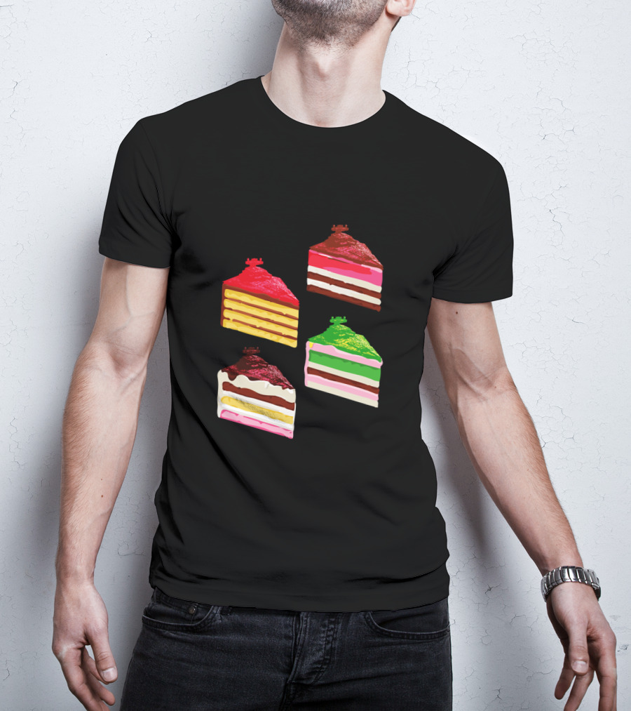 Imperial Star Destroyer Cake Slices Colorful Dessert Quartet T-Shirt