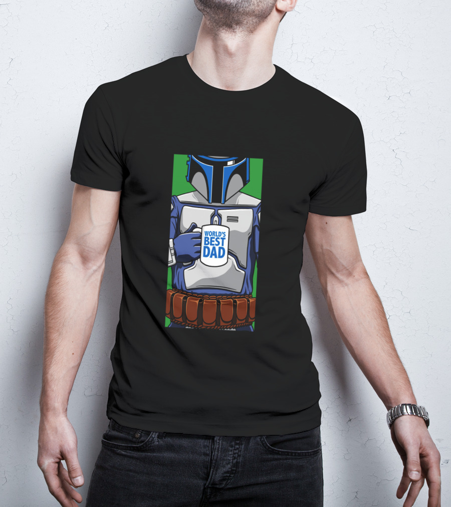 Jango Fett Holding World's Best Dad Mug T-Shirt