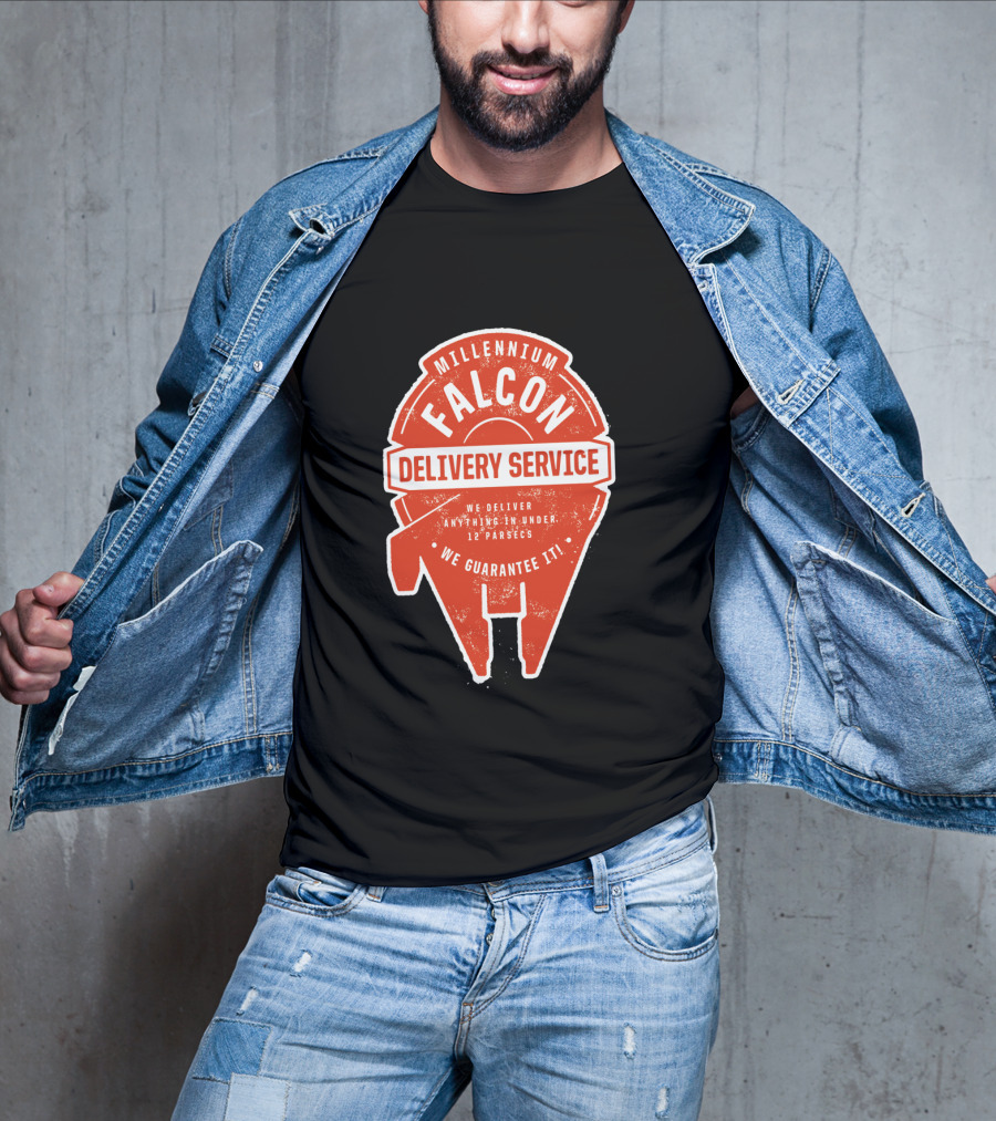 Millennium Falcon Delivery Service We Deliver Anything In Under 12 Parsecs We Guarantee It T-Shirt