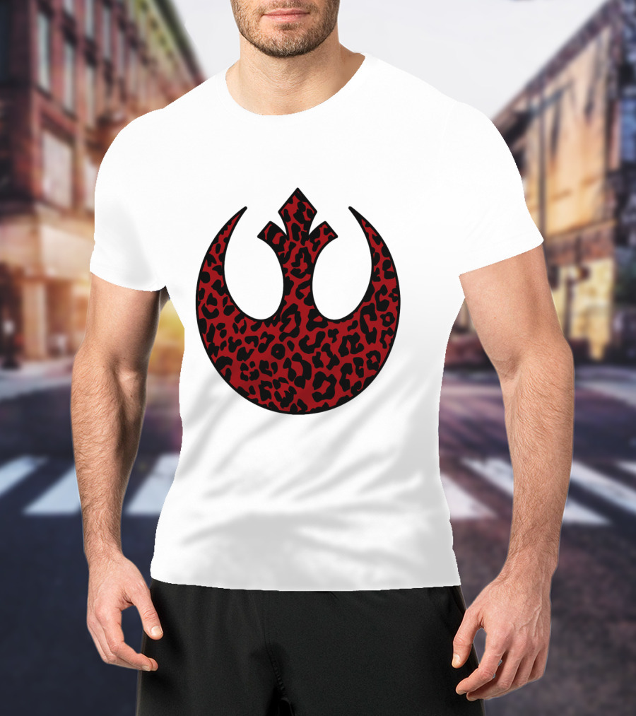 Rebellion Emblem Red Cheetah Print Fill T-Shirt