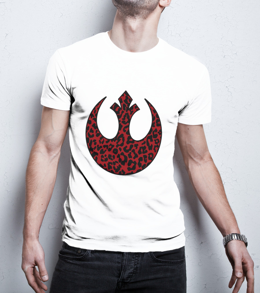Rebellion Emblem Red Cheetah Print Fill T-Shirt