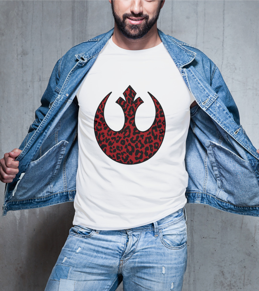 Rebellion Emblem Red Cheetah Print Fill T-Shirt