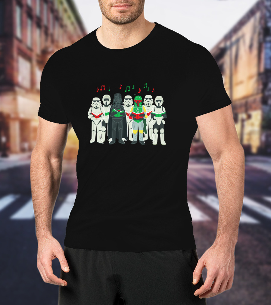 Star Wars Darth Vader And Stormtroopers Sithmas Choir Holiday Caroling T-Shirt