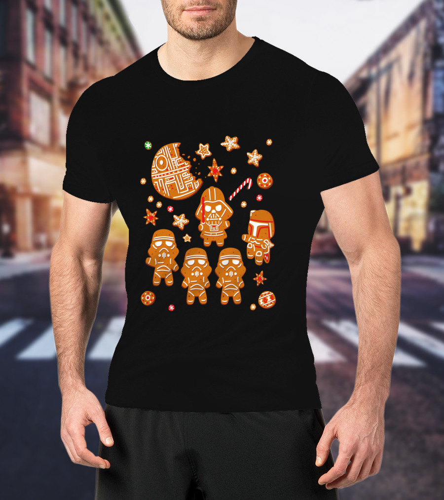 Star Wars Galactic Empire Holiday Gingerbread Cookies Stormtrooper Vader Festive T-Shirt