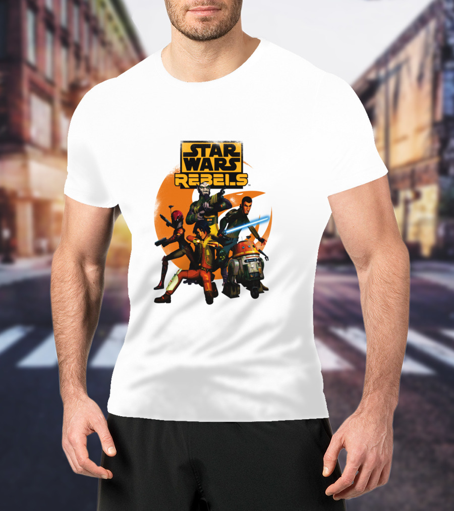 Star Wars Rebels The Good Guys Characters Group Action Scene T-Shirt