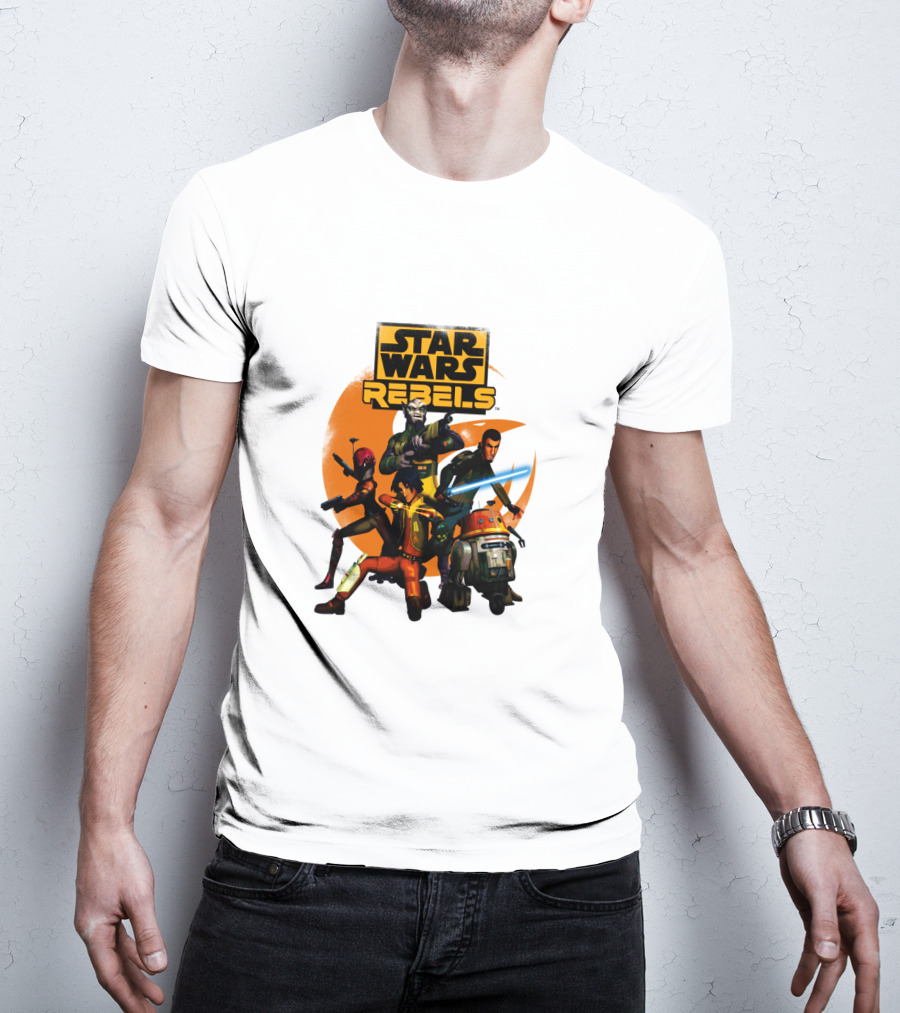 Star Wars Rebels The Good Guys Characters Group Action Scene T-Shirt