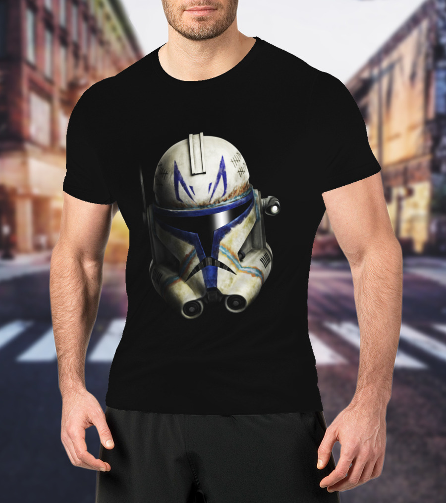 The Clone Wars Captain Rex Helmet Big Face Star Wars T-Shirt