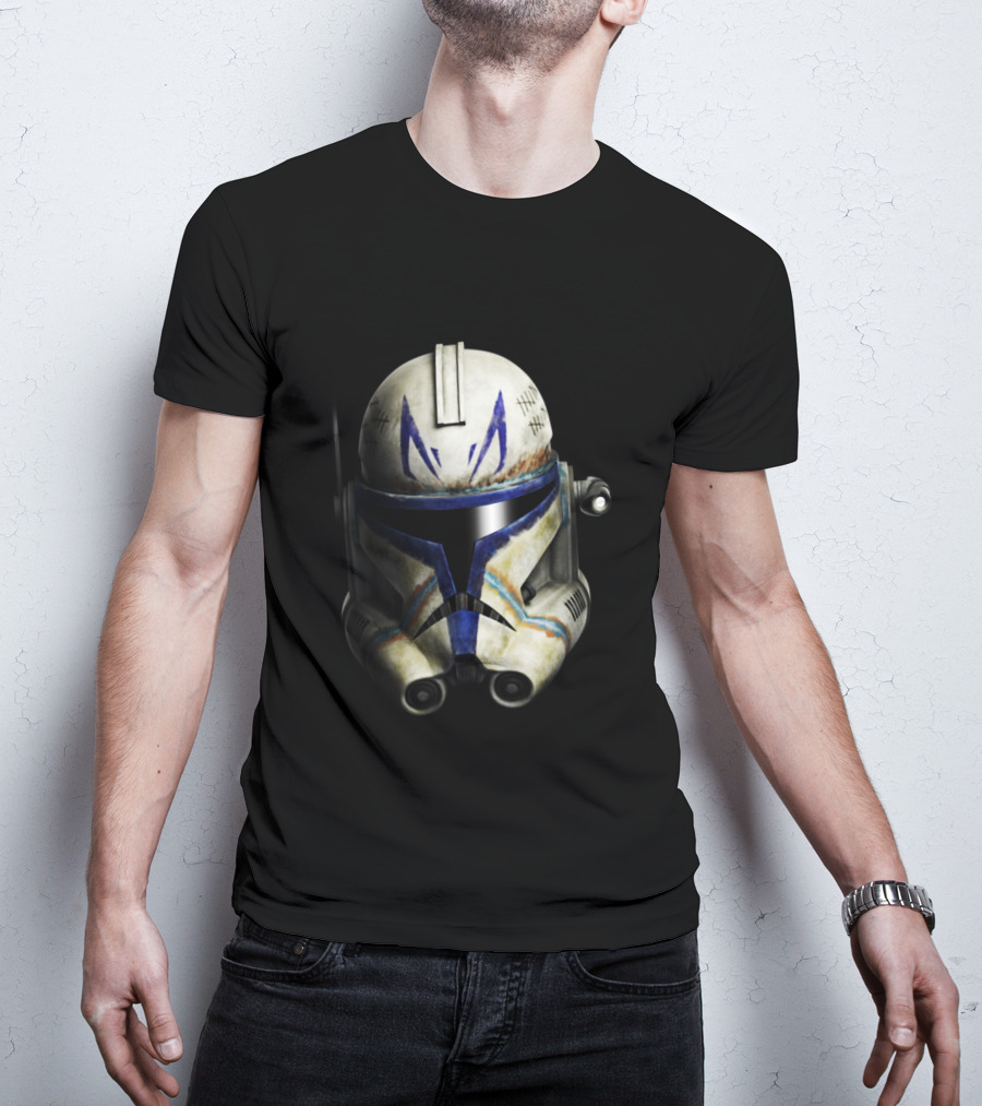 The Clone Wars Captain Rex Helmet Big Face Star Wars T-Shirt