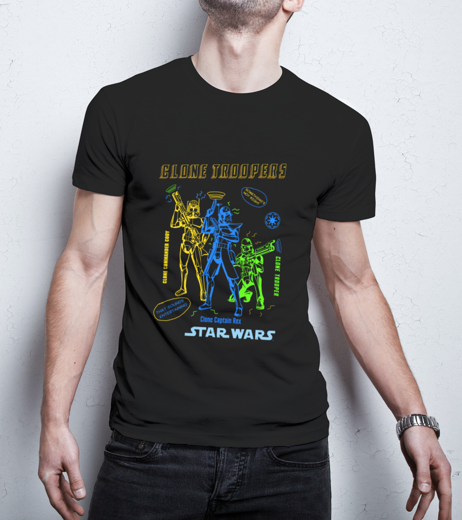 Star Wars Clone Troopers Clone Commander Cody Clone Trooper Clone Captain Rex T-Shirt