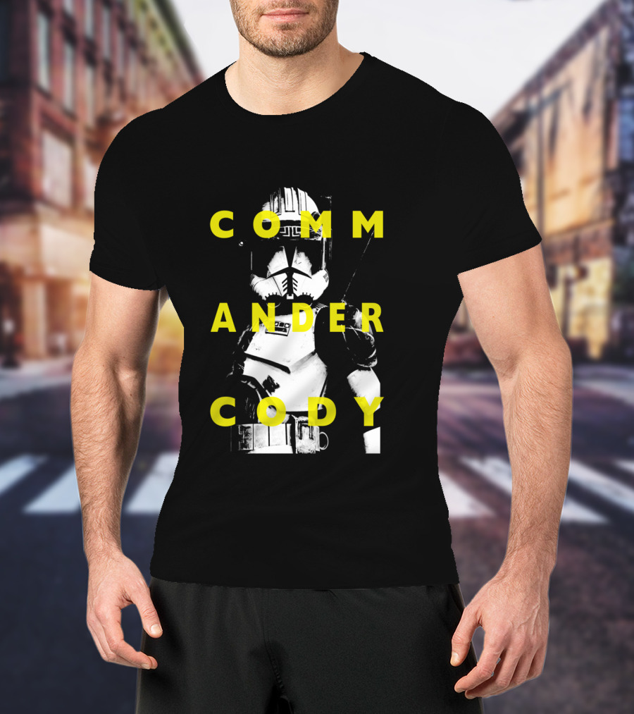 Commander Cody The Clone Wars Text Overlay T-Shirt