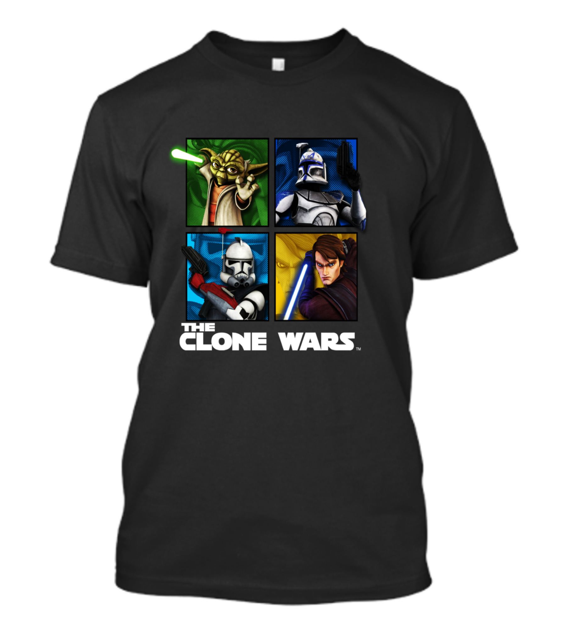 The Clone Wars Group Shot Yoda Anakin Clone Troopers Box Up T-Shirt
