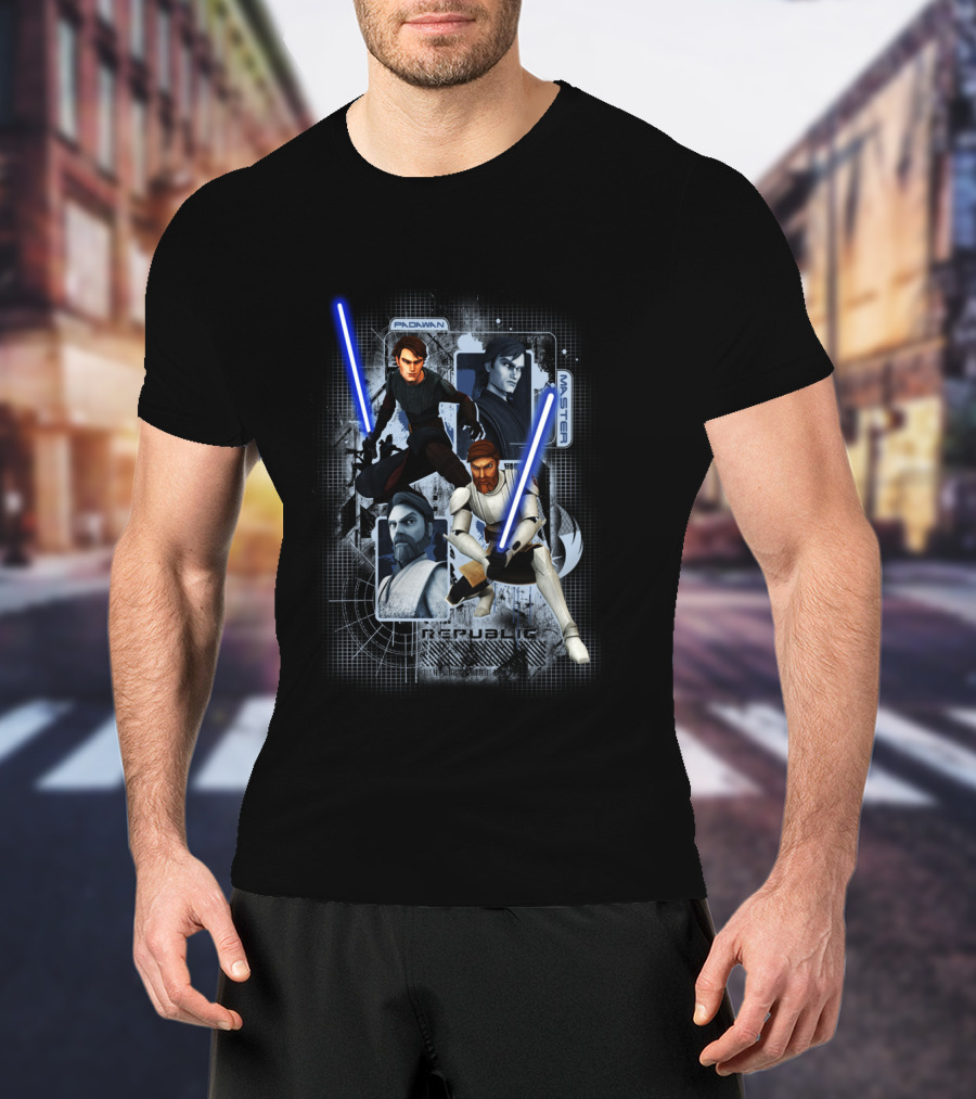 The Clone Wars Republic Padawan And Master Jedi Star Wars T-Shirt