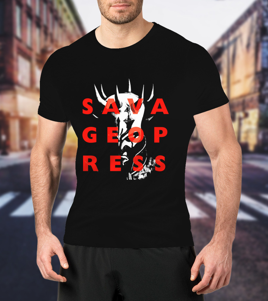 The Clone Wars Savage Opress Bold Red Text Overlay Face T-Shirt