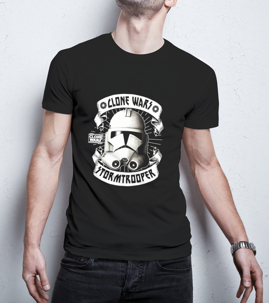 Clone Wars Stormtrooper Helmet Banners Star Wars Badges T-Shirt