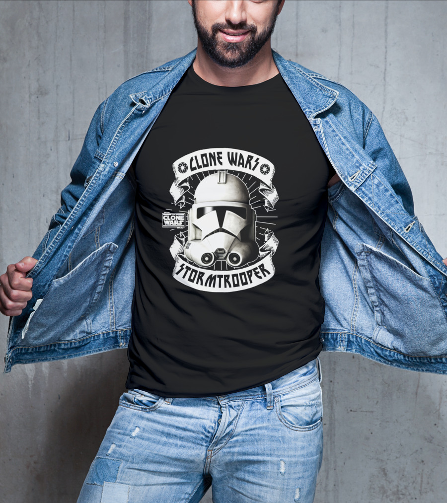 Clone Wars Stormtrooper Helmet Banners Star Wars Badges T-Shirt