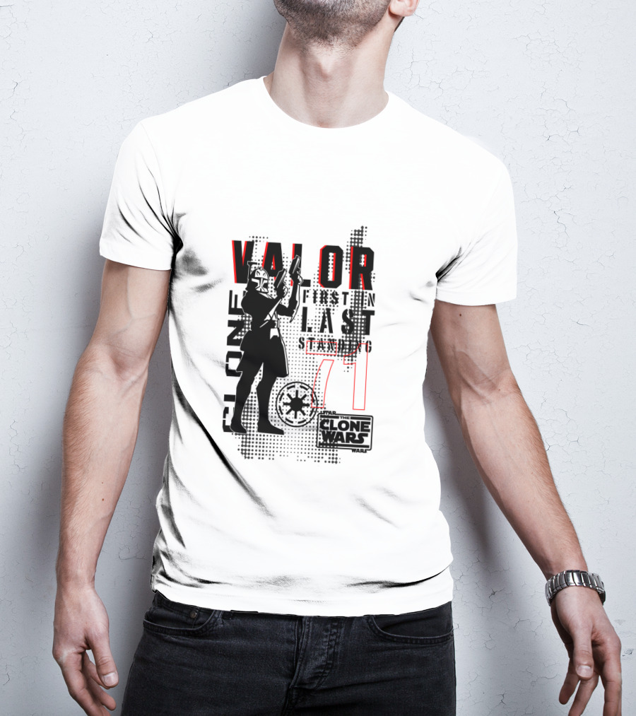 Star Wars The Clone Wars Valor First In Last Standing Clone Trooper 71 T-Shirt