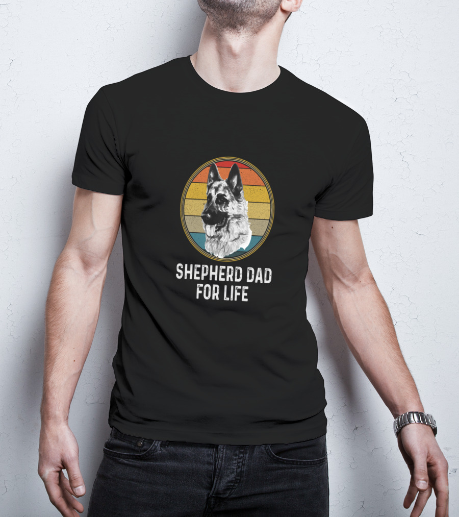 Shepherd Dad For Life German Shepherd Retro T-Shirt