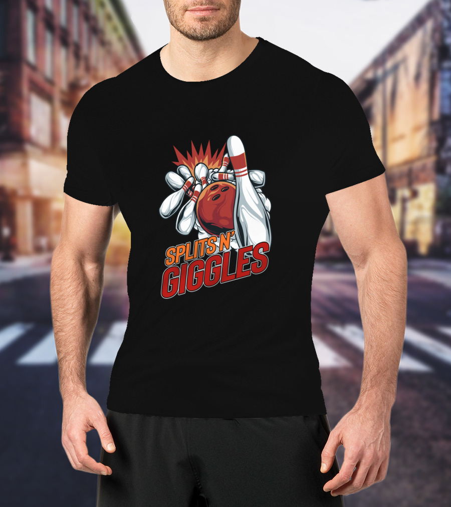 Splits N' Giggles Bowling Team Ladies Bowler T-Shirt