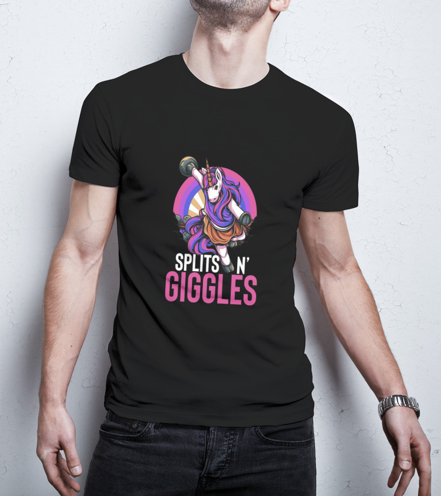 Unicorn Splits 'n Giggles Bowling Team Majestic Bowler T-Shirt