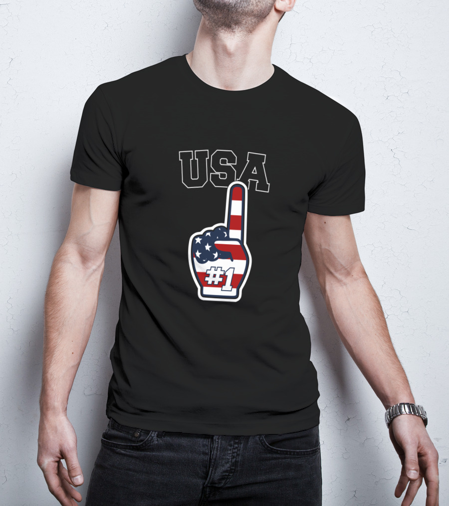 USA #1 Patriotic Foam Finger T-Shirt