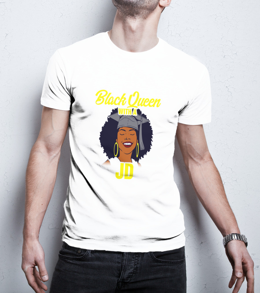 Black Queen With A JD African American Law School Graduation T-Shirt