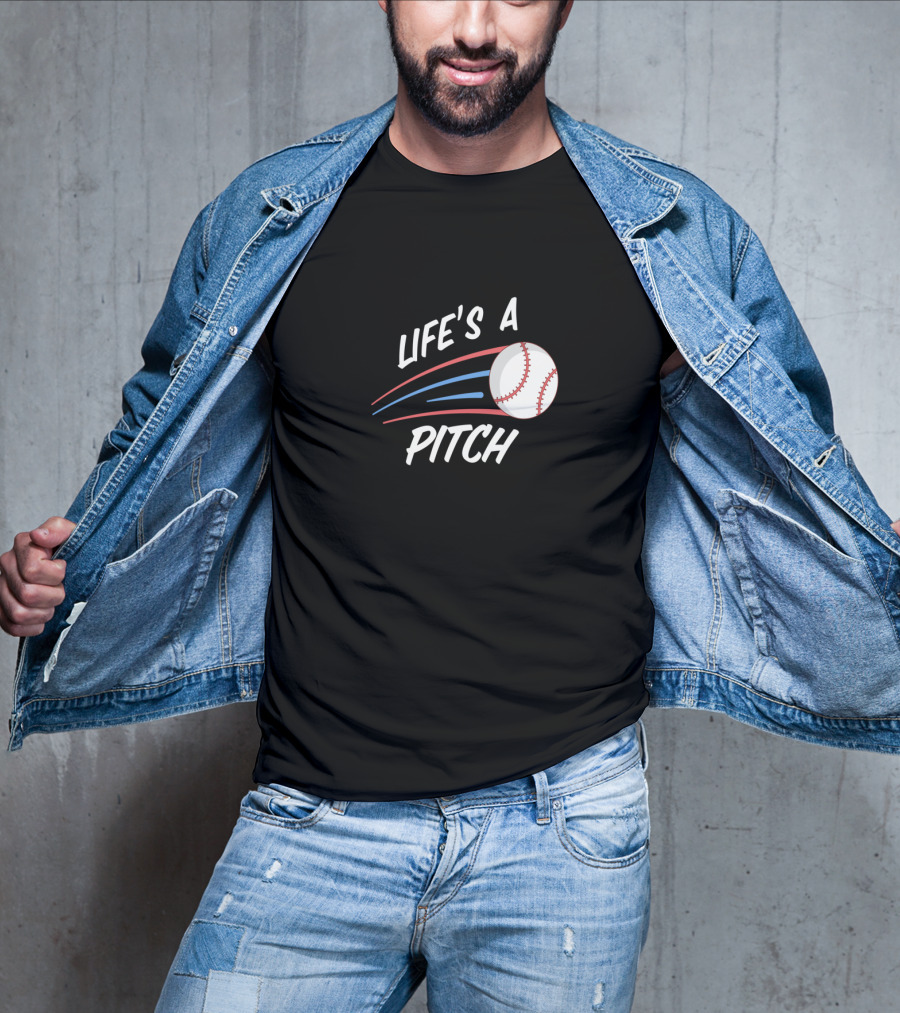 Life's A Pitch Baseball Spring Training Pitching Batting Baseball T-Shirt