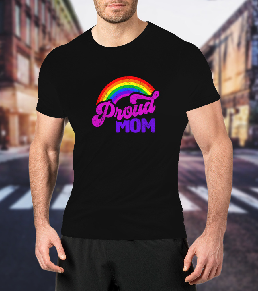 Proud Mom Rainbow Colorful Pride T-Shirt