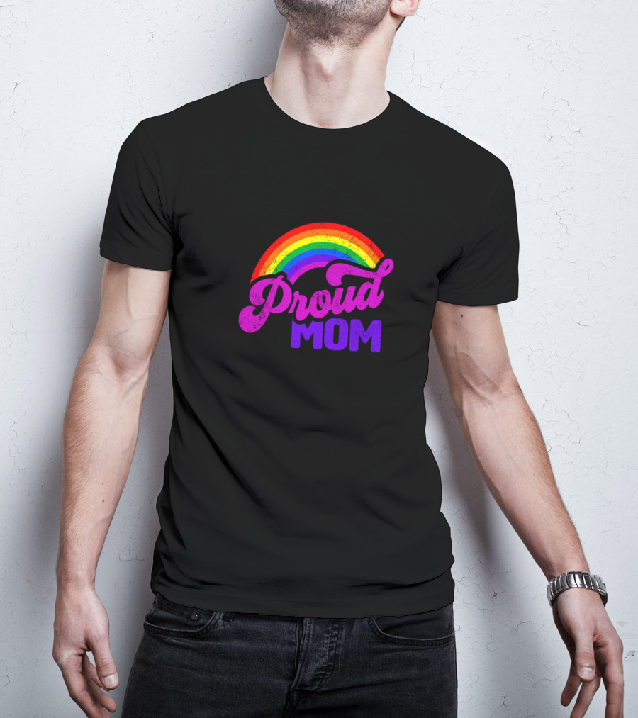 Proud Mom Rainbow Colorful Pride T-Shirt
