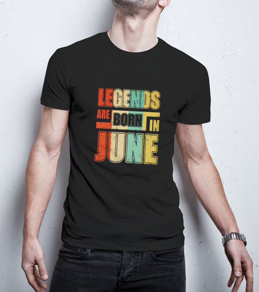 Vintage Colorful Legends Are Born In June T-Shirt