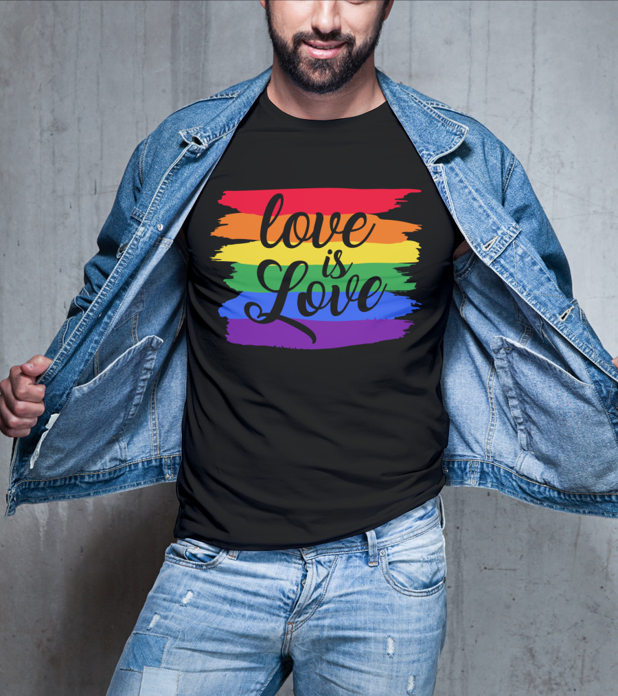 Love Is Love Rainbow Flag Colorful Pride T-Shirt