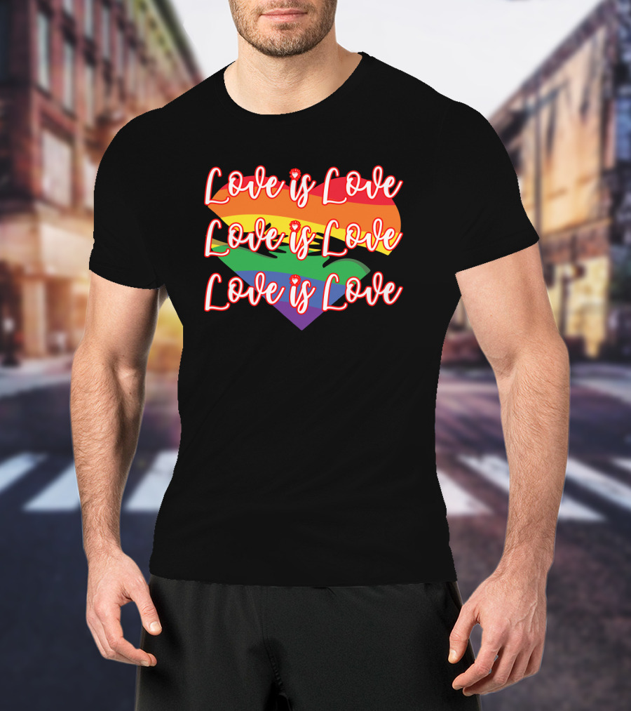 Love Is Love Rainbow Heart Pride T-Shirt