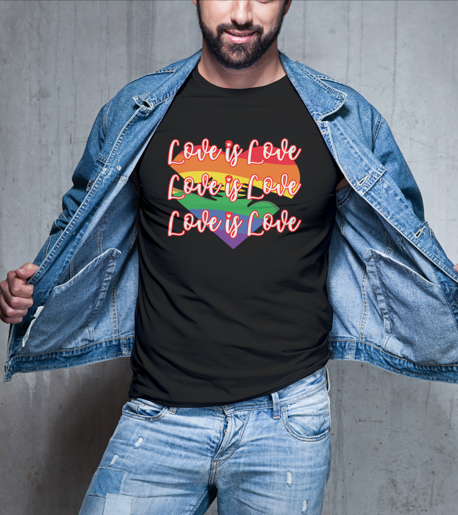 Love Is Love Rainbow Heart Pride T-Shirt