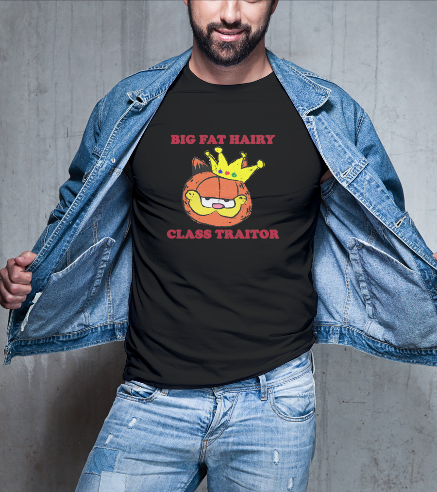 Garfield Big Fat Hairy Class Traitor Crown Cartoon T-Shirt