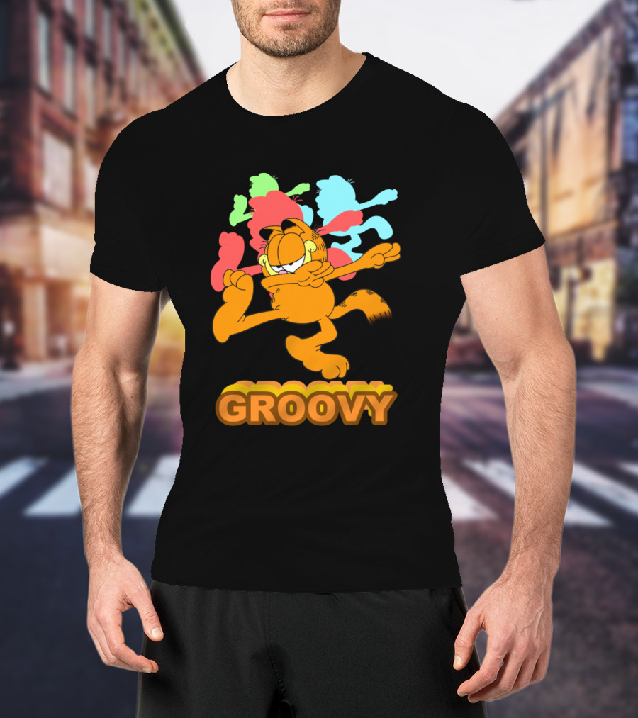 Garfield Groovy Vibe Retro Colors T-Shirt