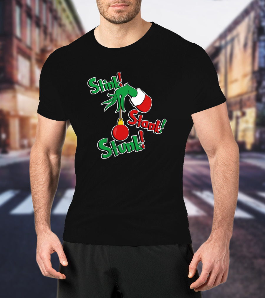 Grinch Stink Stank Stunk Dr. Seuss Arm Christmas T-Shirt