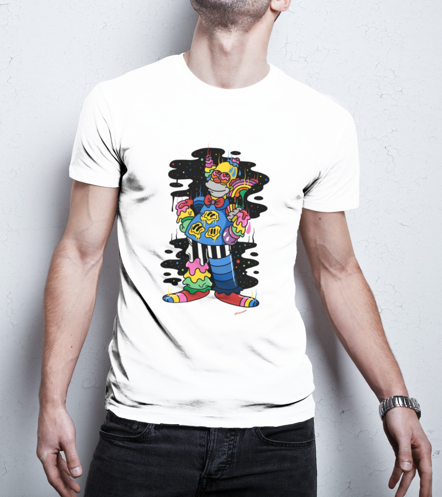 Krusty The Clown Psychedelic Groovy Neon Drip T-Shirt