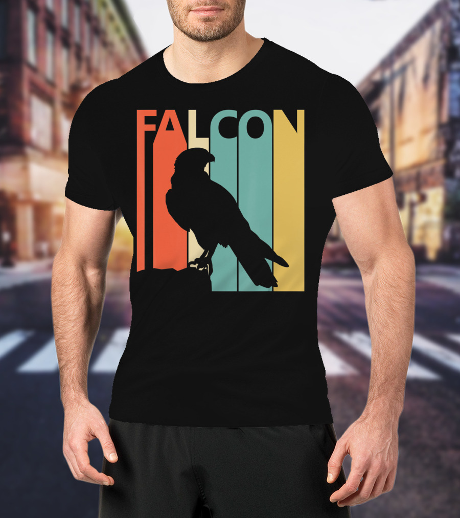 FALCON Safari Zoo Animal Silhouette Retro Stripes T-Shirt