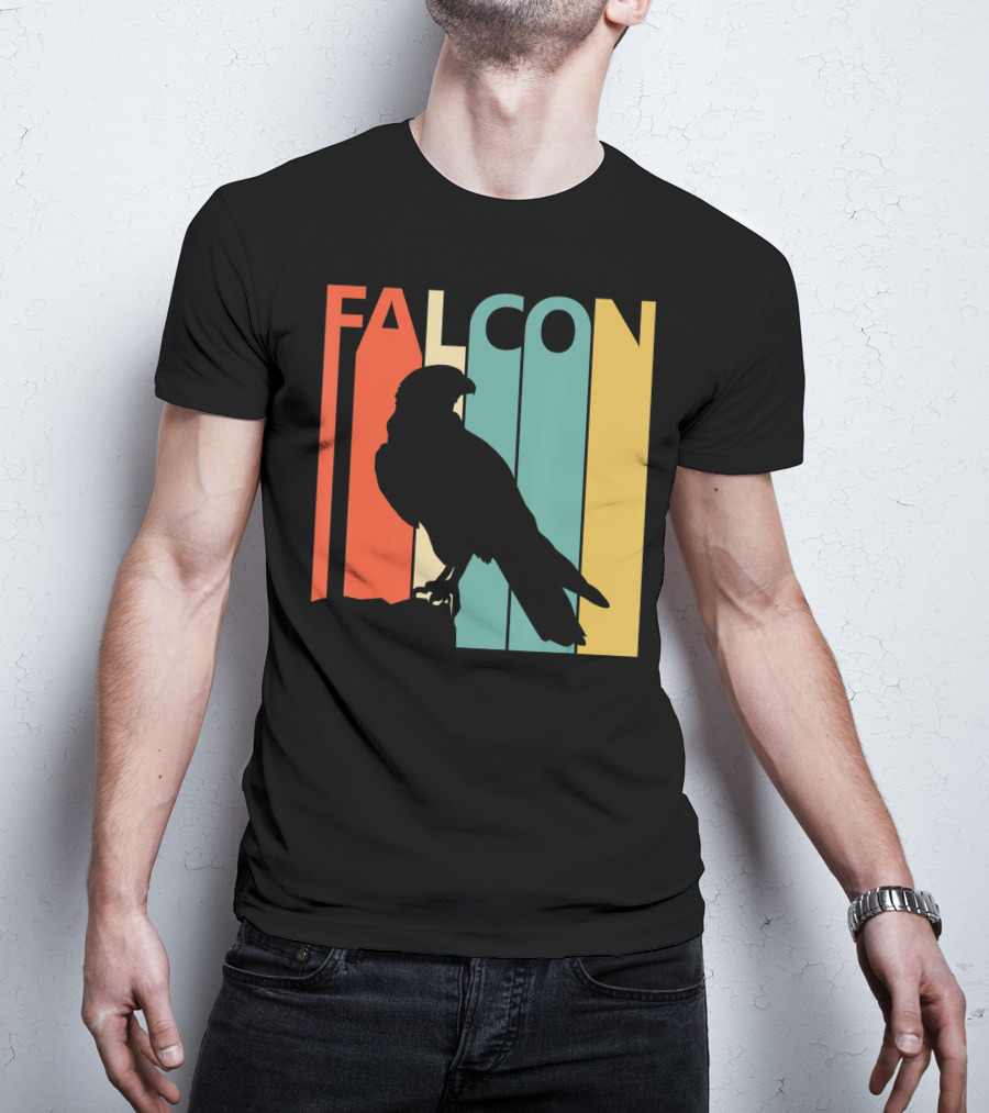 FALCON Safari Zoo Animal Silhouette Retro Stripes T-Shirt