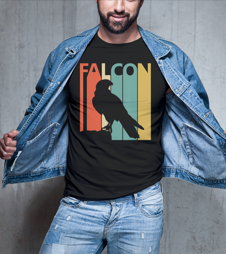 FALCON Safari Zoo Animal Silhouette Retro Stripes T-Shirt