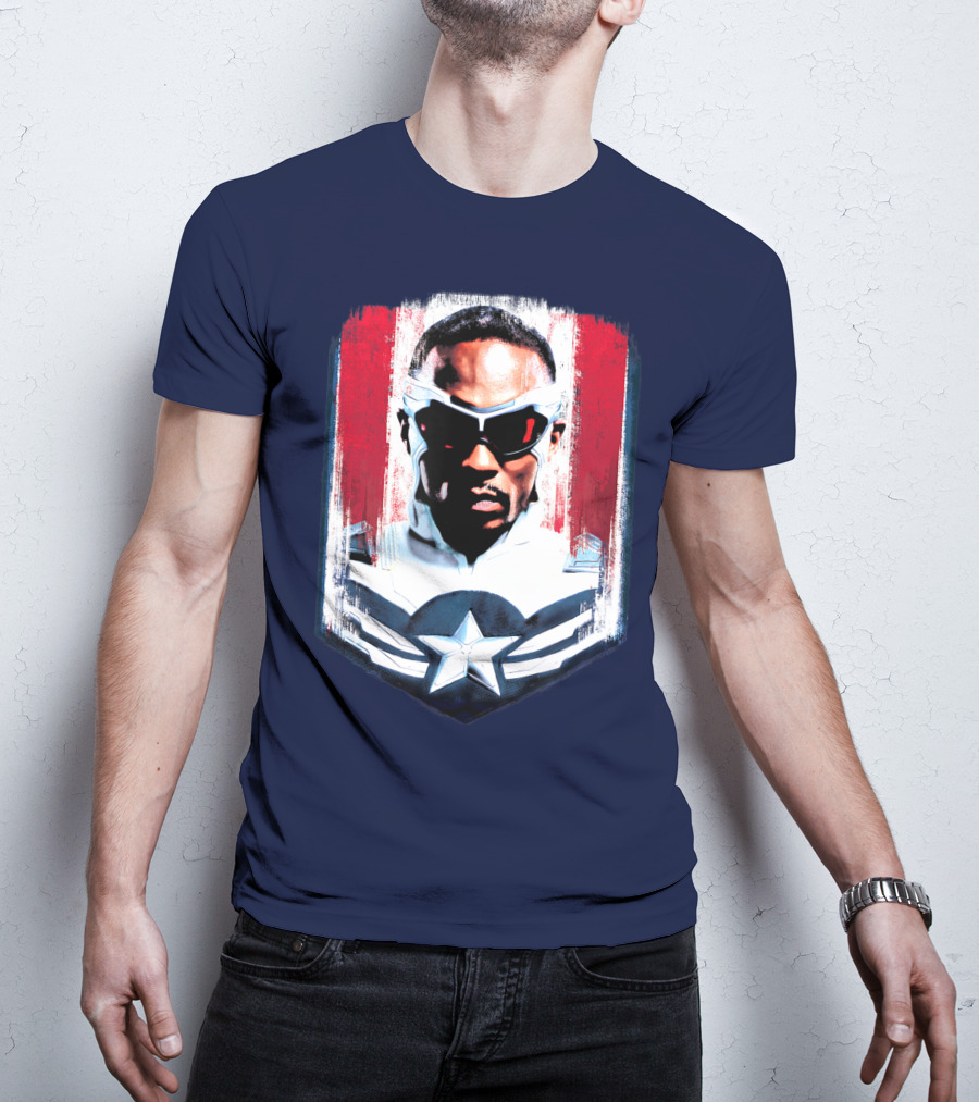 Marvel Captain America Sam Wilson Falcon Soldier Iconic Shield T-Shirt