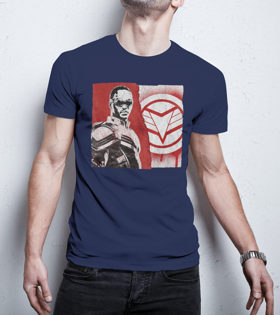 Marvel Sam Wilson The Falcon And The Winter Soldier Red White Emblem T-Shirt