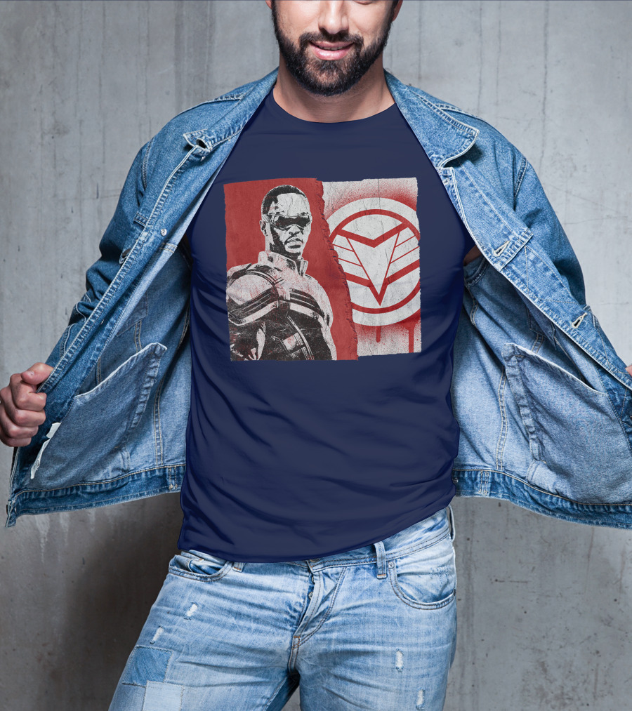Marvel Sam Wilson The Falcon And The Winter Soldier Red White Emblem T-Shirt