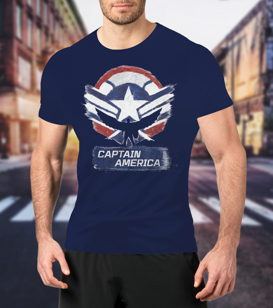 Marvel The Falcon The Winter Soldier Captain America Shield Chalk T-Shirt