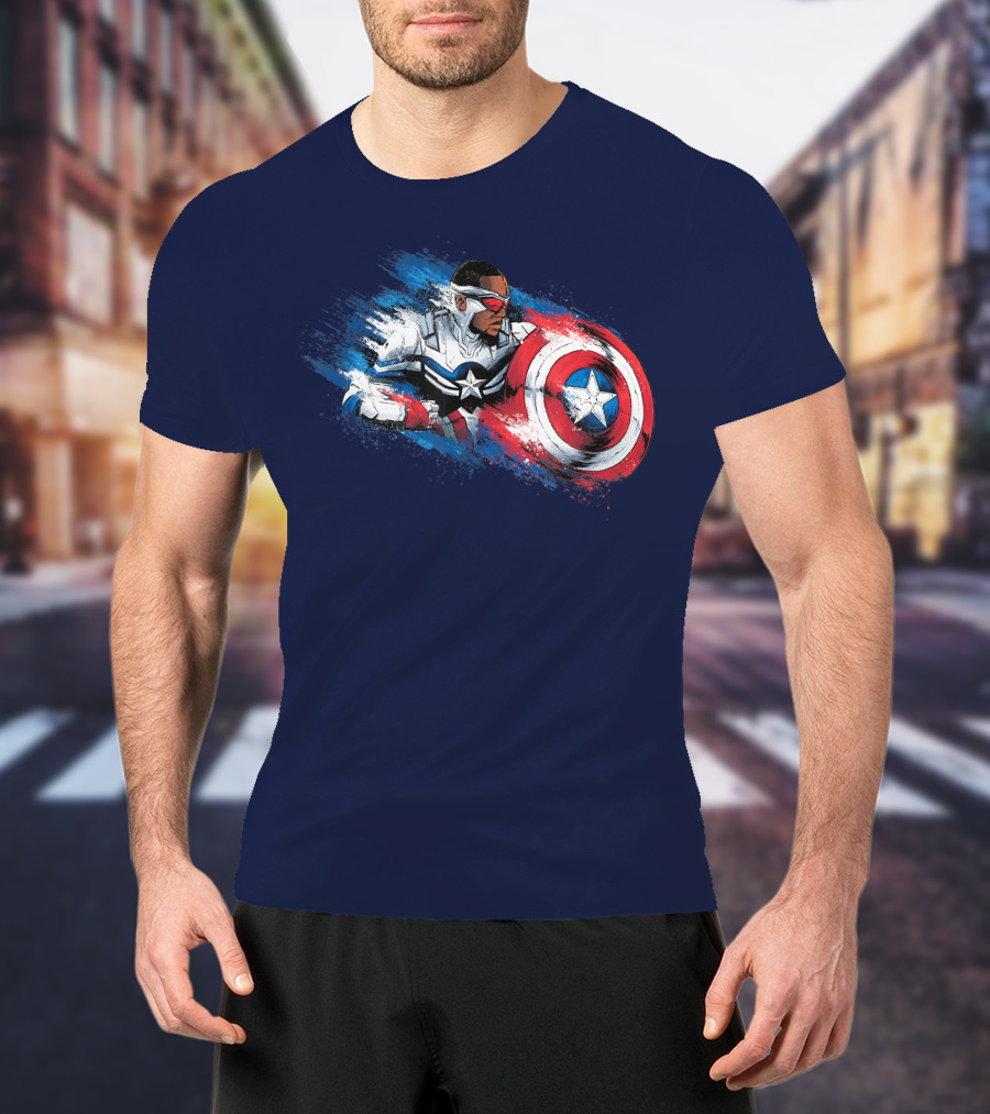 Marvel The Falcon Winter Soldier Captain America Shield Action T-Shirt