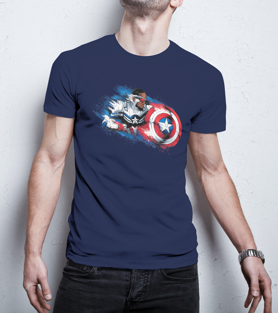 Marvel The Falcon Winter Soldier Captain America Shield Action T-Shirt