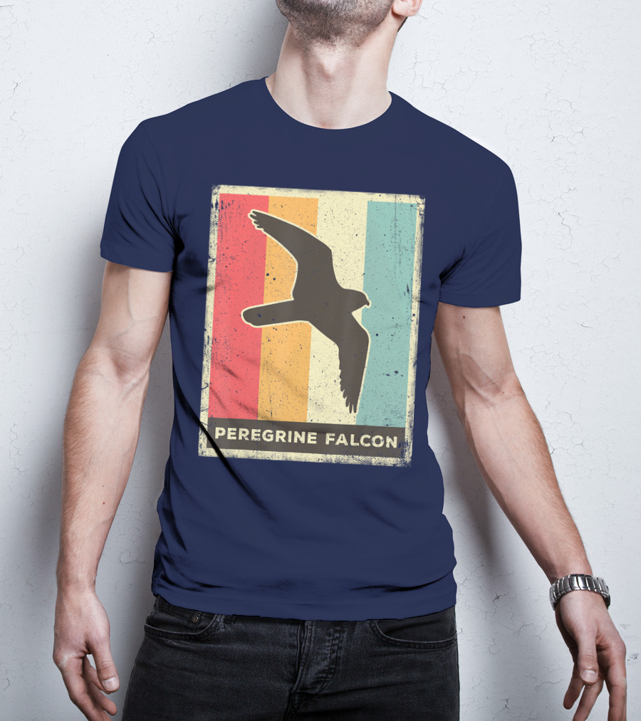 Peregrine Falcon Lover Vintage Animal Retro Stripes T-Shirt