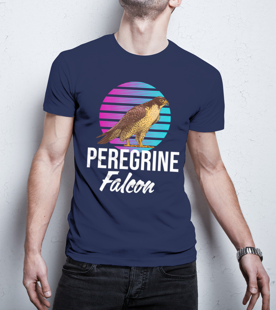 Peregrine Falcon Bird Retro Stripes Falcon Animal T-Shirt