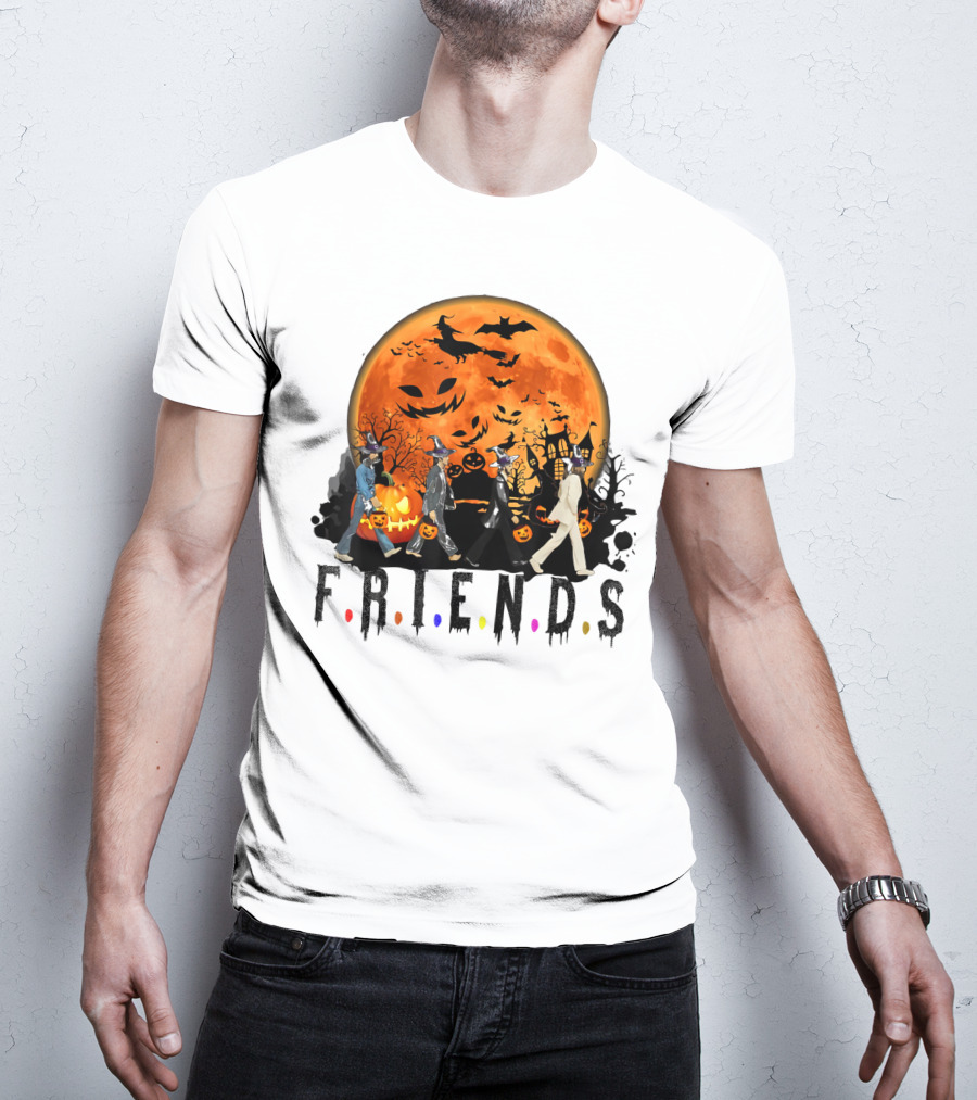 Halloween Friends Full Moon Walk With Characters Trick Or Treat T-Shirt
